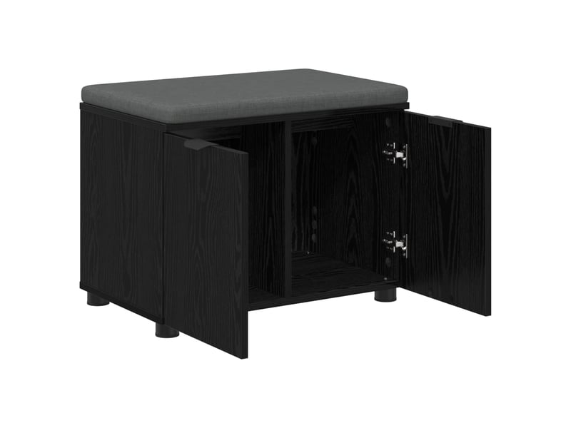  Banc d'entrée, banc interieur avec coussin chêne noir 60x38x46 cm shl15864  - Conforama E