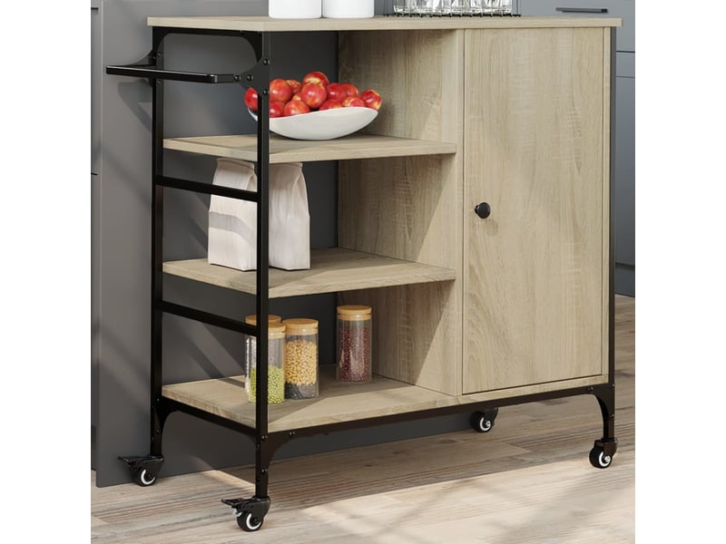  Desserte de cuisine, chariot de rangement chêne sonoma bois d'ingénierie  - Conforama B