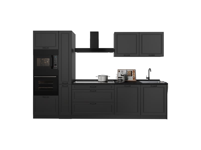  Vicco cuisine, anthracite campagneanthracite, 310cm plan de travail anthracite  - Conforama E