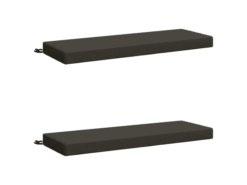 Lot de 2 coussins de banc, coussins d'assise soest 100 % polyester anthracite cf56963  - Conforama B