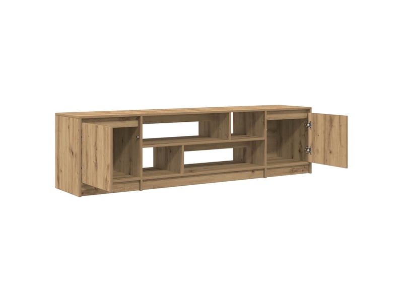  Meuble tv - banc tv - meuble de rangement chêne artisanal 188,5x41x50 cm bois d'ingénierie  - Conforama E