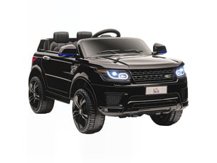 Voiture suv électrique pour enfants, jusqu'à 5 kmh, avec ceinture de sécurité, télécommande, phares, fonction musique, noire