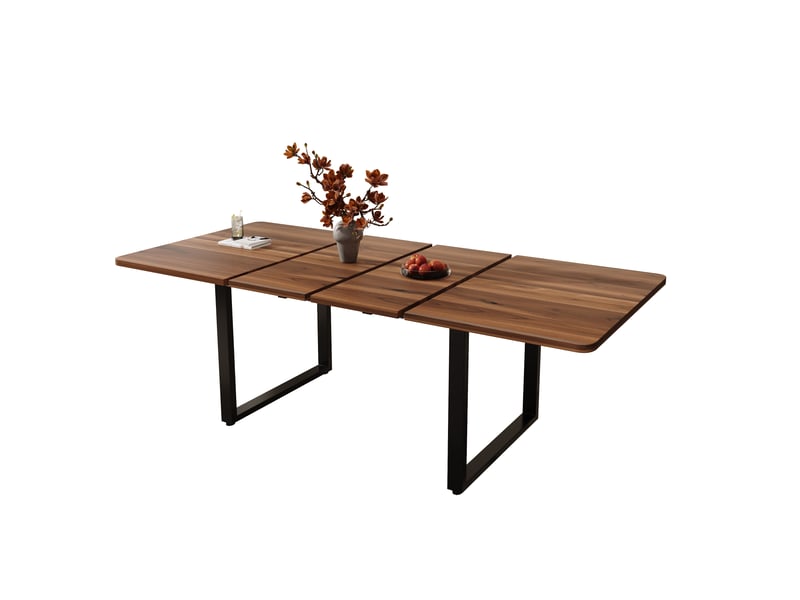 Table à manger extensible 140180220 x 80 cm, 3 longueurs pour 6 à 10 personnes, forme rectangulaire, pieds en métal, style épuré pour salle à manger ou cuisine OPULERANE TRADING LTD - Conforama A