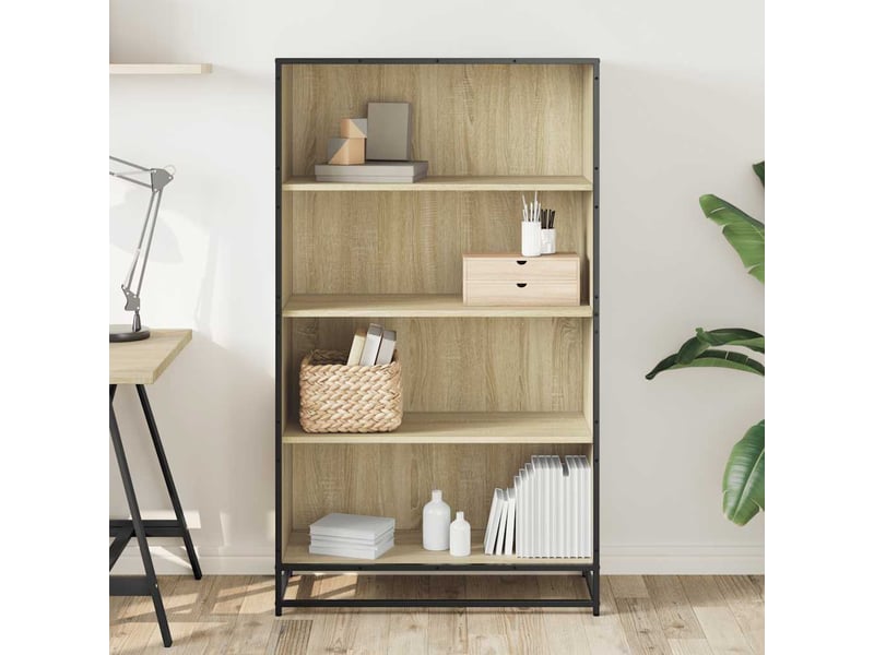  Bibliothèque, meuble de rangement salon chêne sonoma 80,5x35x139 cm bois d'ingénierie  - Conforama C