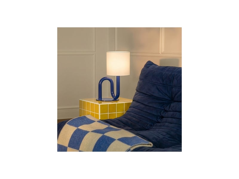 Lampe de table wama en métal bleu  - Conforama B