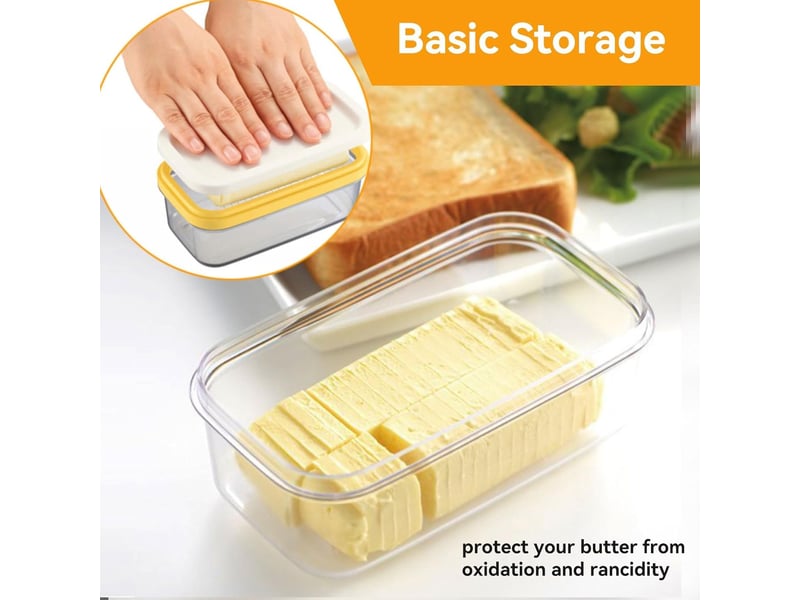  Beurrier en plastique- 17x10x7cm, boîte à beurre avec couvercle et filet de coupe récipient pour beurre récipient à beurre transparent 2 en 1 boîte h GSO-000621 - Conforama C