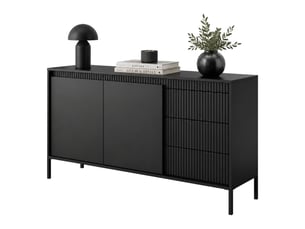 Buffet 2 porte(s)  3 tiroir(s) DMORA Hatomo - 154 cm coloris noir 