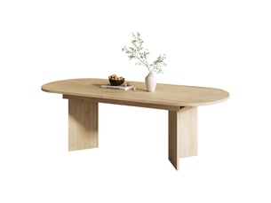 Table à manger extensible 120–160 x 80 x 75,5 cm, avec bords arrondis, plateau épais, pour 4 à 6 personnes, chêne