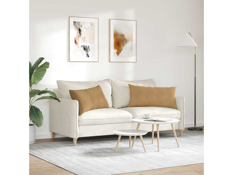  Lot de 2 coussins de canapé, coussins décoratifs marron 80 x 40 cm cf59131  - Conforama D