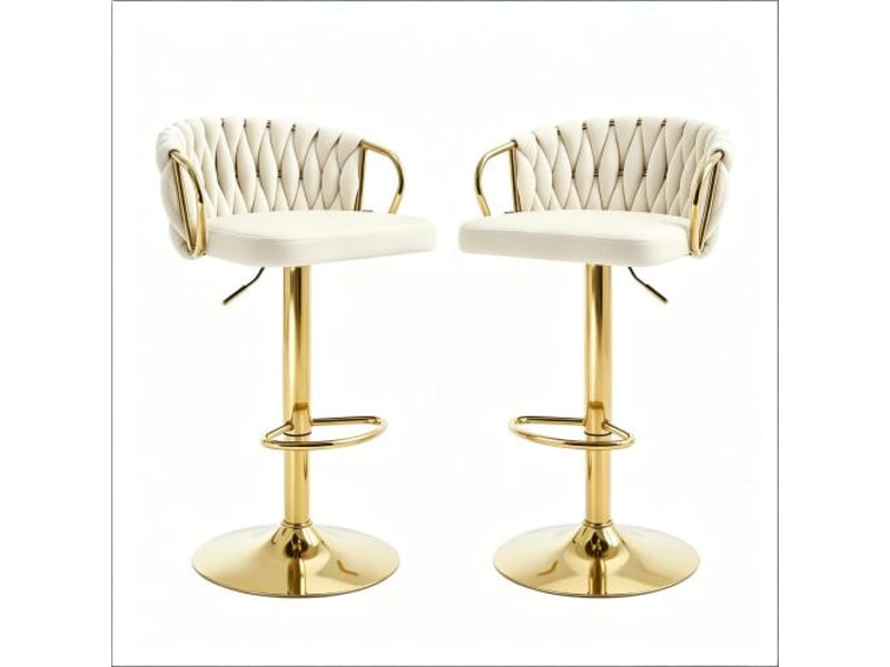  Chaise café et tabourets de bar élégants – ensemble de 2 tabourets avec coussin moelleux, sièges confortables  - Conforama A