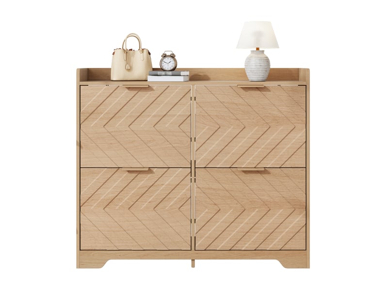  Meuble à chaussures 105x24x90 cm, gain de place, meuble d'entrée, armoire à chaussures, grande capacité, mdf, naturel  - Conforama A