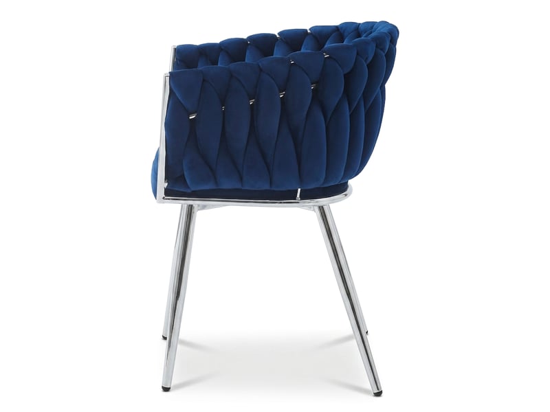  Chaise - leobert - orion - velours bleu marinepieds chromés - 61 x 55 x 79 cm - lot de 2  - Conforama D
