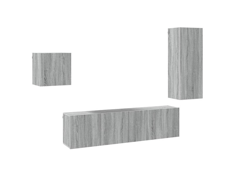  Unités murales tv 4 pcs sonoma gris bois d'ingénierie shl61965  - Conforama A