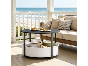 Table basse rond(e) coloris noir STILVORA
