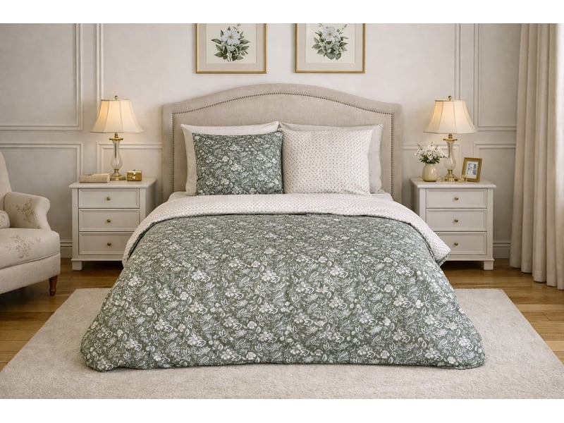 Parure de lit harmonie botanique réversible PAR_INDILY220 - Conforama B