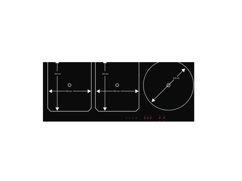 Novy - table de cuisson induction 100cm 4 feux 7400w noir 1767 - power 1767 - Conforama A