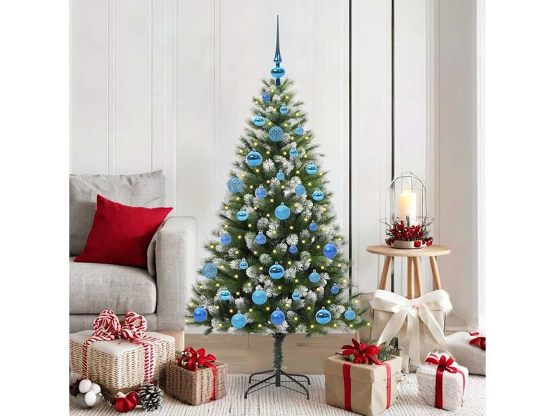  Sapin de noël, arbre de noël artificiel avec neige artificielle 150 led shl8575  - Conforama B