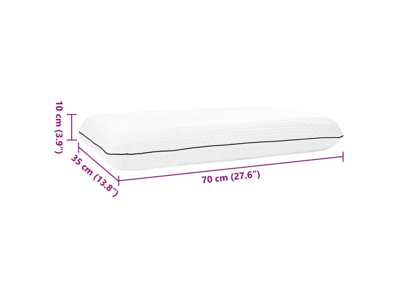  Oreiller, coussin de sommeil 70 x 35 x 10 cm moyen mousse de gel blanc cf55926  - Conforama E