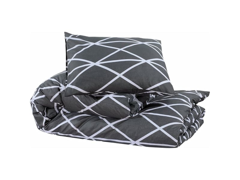 Ensemble de housse de couette gris 140x200 cm coton cfw943320 - Conforama B