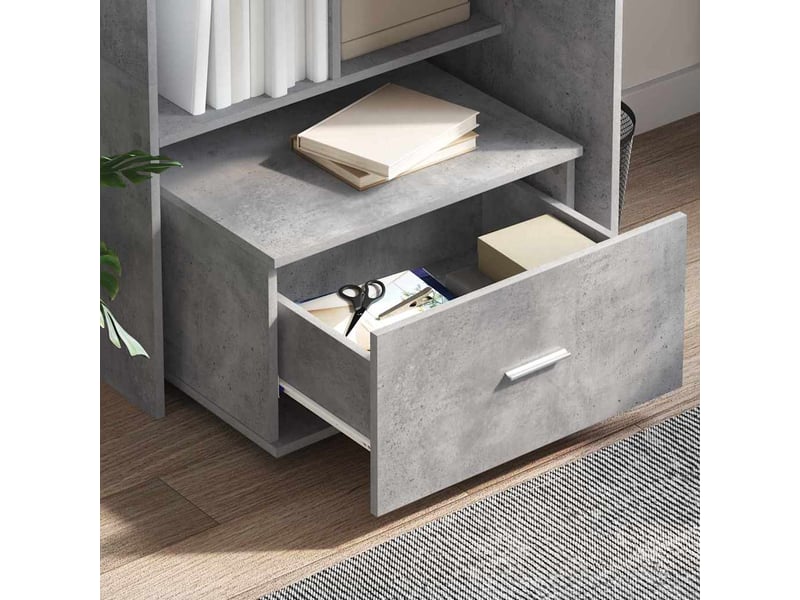  Armoire de rangement bureau, armoire à tiroirs 55 x 45 x 31 cm gris béton  - Conforama D
