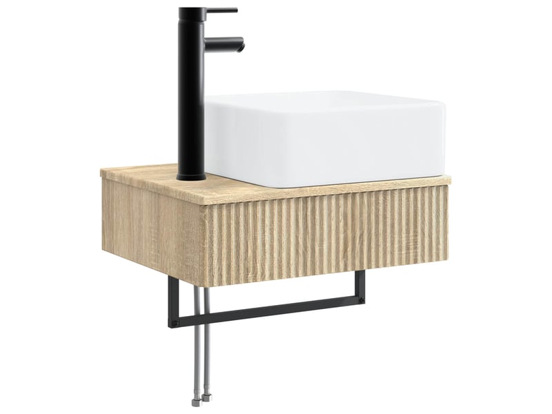 Basin de lavage mural, lavabo chêne sonoma 53x35x39 cm - Conforama A