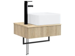 Basin de lavage mural, lavabo chêne sonoma 53x35x39 cm