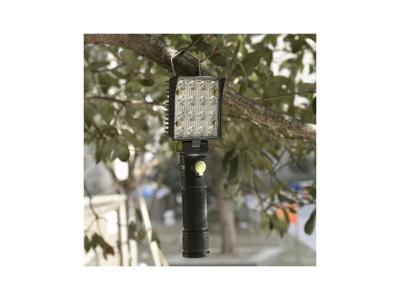  190b 16x épi 4 couleurs 4 modes 180 ° tête réglable queue magnétique usb led lampe de poche  - Conforama D