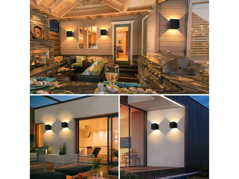  Applique murale interieurexterieur 4 pack  avec angle de faisceau réglable 6w  - Conforama C