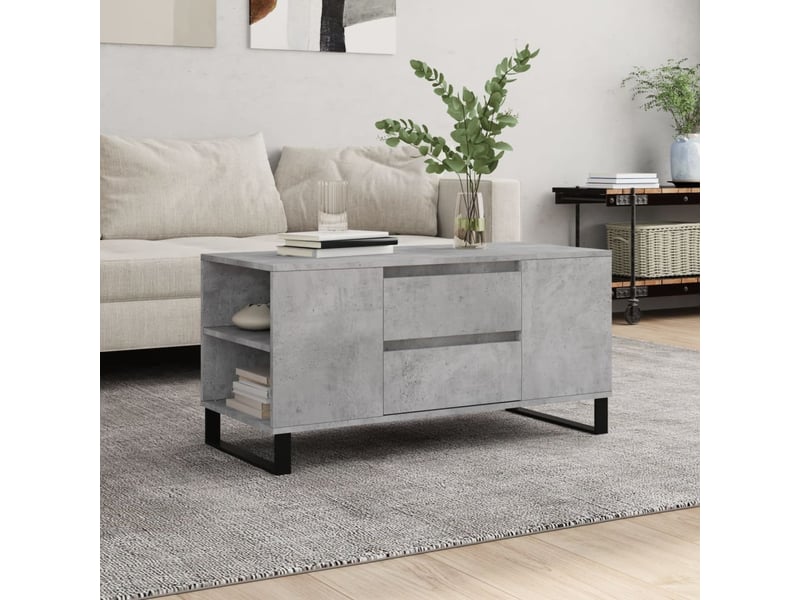  Table basse - table de salon - table à thé gris béton 102x44,5x50 cm bois d'ingénierie  - Conforama B
