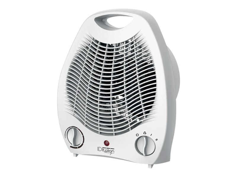  Chauffage soufflant compact blanc 2 000 W – 2 puissances, mode ventilateur et protection contre la surchauffe  - Conforama B
