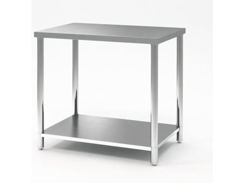  Table de travail inox 90x60x86 cm – argenté – 2 niveaux, charge 10075 kg pour cuisine, garage et jardin  - Conforama A