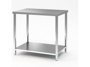 Table de travail inox 90x60x86 cm – argenté – 2 niveaux, charge 10075 kg pour cuisine, garage et jardin