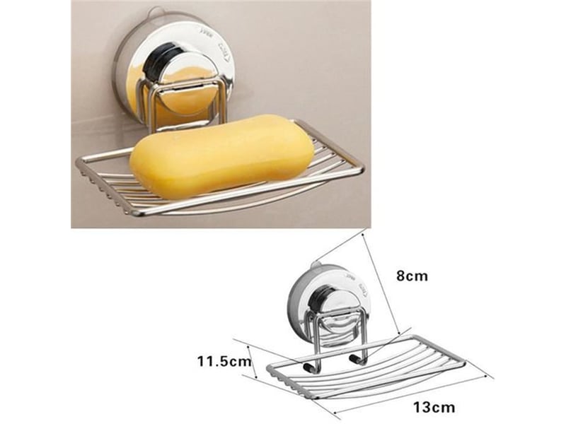  Porte-savon de salle de bain argent – 11,5x13x8 cm  - Conforama D