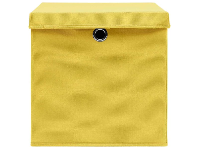  Boîtes de rangement et couvercles 10 pcs jaune 32x32x32cm tissu  - Conforama D