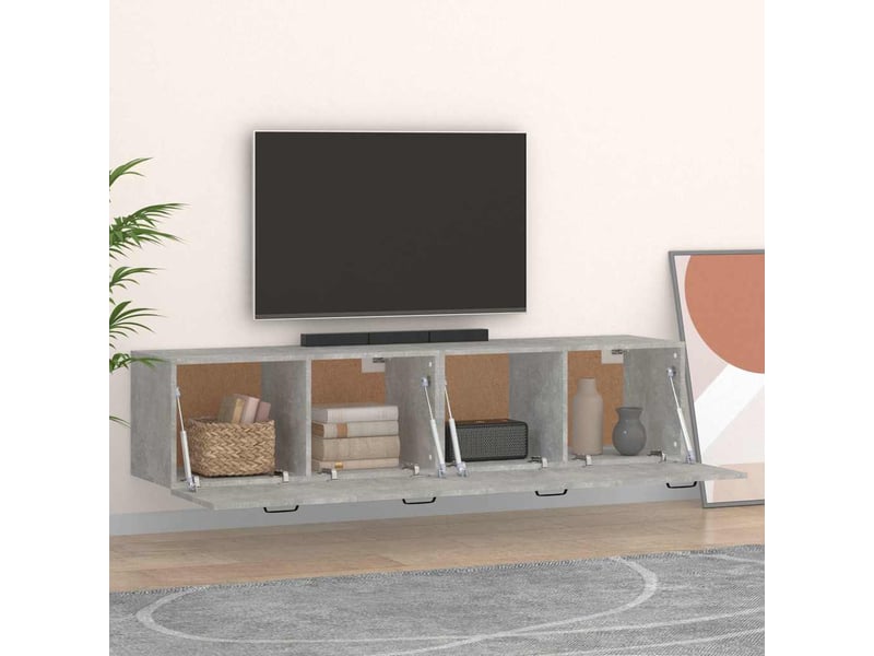  Armoires murales 2 pcs salon gris béton 60x36,5x35cm bois d'ingénierie shl6524  - Conforama C