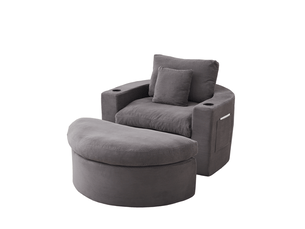 Fauteuil fixe MODFU  Velours côtelé gris vendu A l'unité