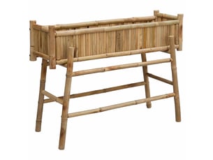 Jardinière - bac à fleurs avec support naturel 100 x 38 x 74 cm bambou