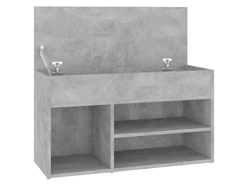  Banc à chaussures, meuble à chaussures gris béton 80x30x45 cm bois d'ingénierie  - Conforama E