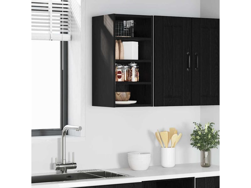  Meuble de rangement cuisine, armoire suspendue chêne noir 30x29,5x60cm  - Conforama B