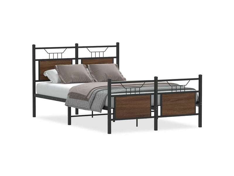  Lit double- lit adulte -  cadre de lit sans matelas chêne marron 120x190 cm  - Conforama A