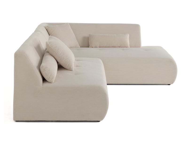  Onyx - canapé modulable d'angle droit 5 places - en velours côtelé - lisa design - beige ONYX - Conforama E