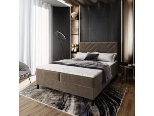 Lit avec rangement 180x200 cm <strong>MASSENO</strong> <strong></strong> coloris beige