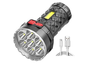 Double source de lumière puissante abs lampe de poche cob lumière latérale usb rechargeable lumineux led torche extérieure nuit pêche