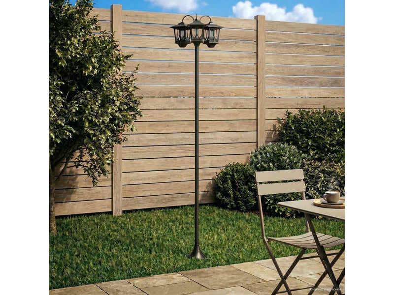  Lampadaire à 3 têtes noir 16x16x187 cm aluminium et abs shl83929  - Conforama C