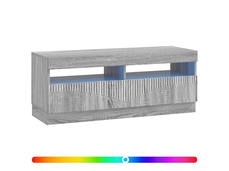 Meuble tv - banc tv - meuble de rangement led sonoma gris bois d'ingénierie - Conforama C