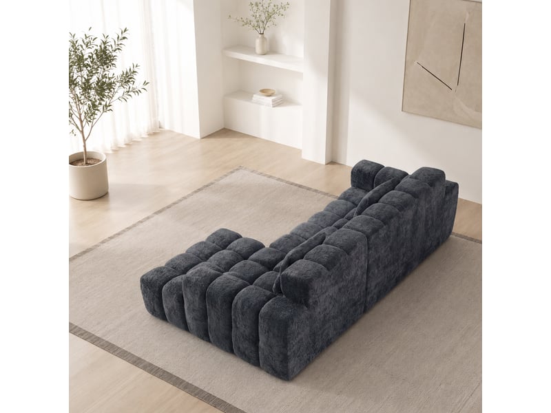  Tcqpz canapé d'angle modulable 249,94 cm gris avec modules libres et sans montage  - Conforama E