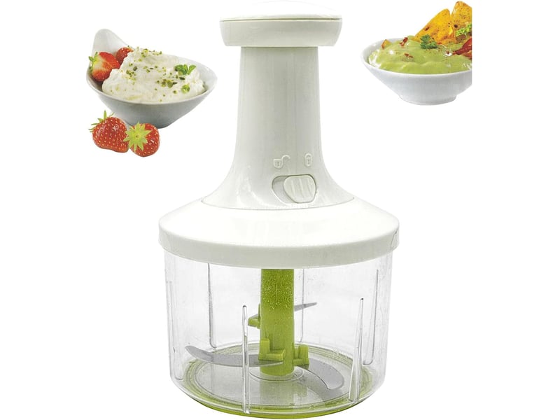  Hachoir manuel de cuisine, légumes multifonction pour oignons, ail, herbes, noix, fruits, robot culinaire à pression manuelle  - Conforama B