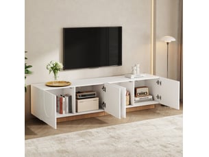 Meuble tv coloris blanc 170 cm <strong>MODENUIT </strong>  <strong></strong>