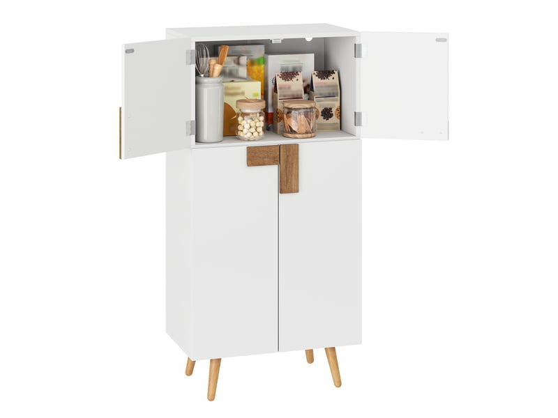  Armoire de cuisine 60x35x120 cm à 4 portes coloris blanc  - Conforama A
