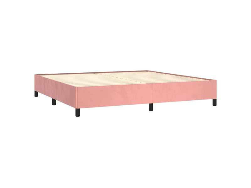  Lit double- lit adulte -  cadre de lit sans matelas rose 200x200 cm velours  - Conforama C